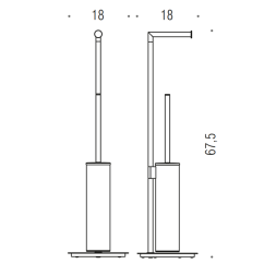 Стойка COLOMBO DESIGN MINI B4018 с держателем туалетной бумаги и ершиком цвет хром
