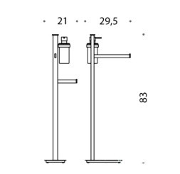 Стойка COLOMBO DESIGN UNITS B9119.D напольная с полотенцедержателем с дозатором с держателем туалетной бумаги